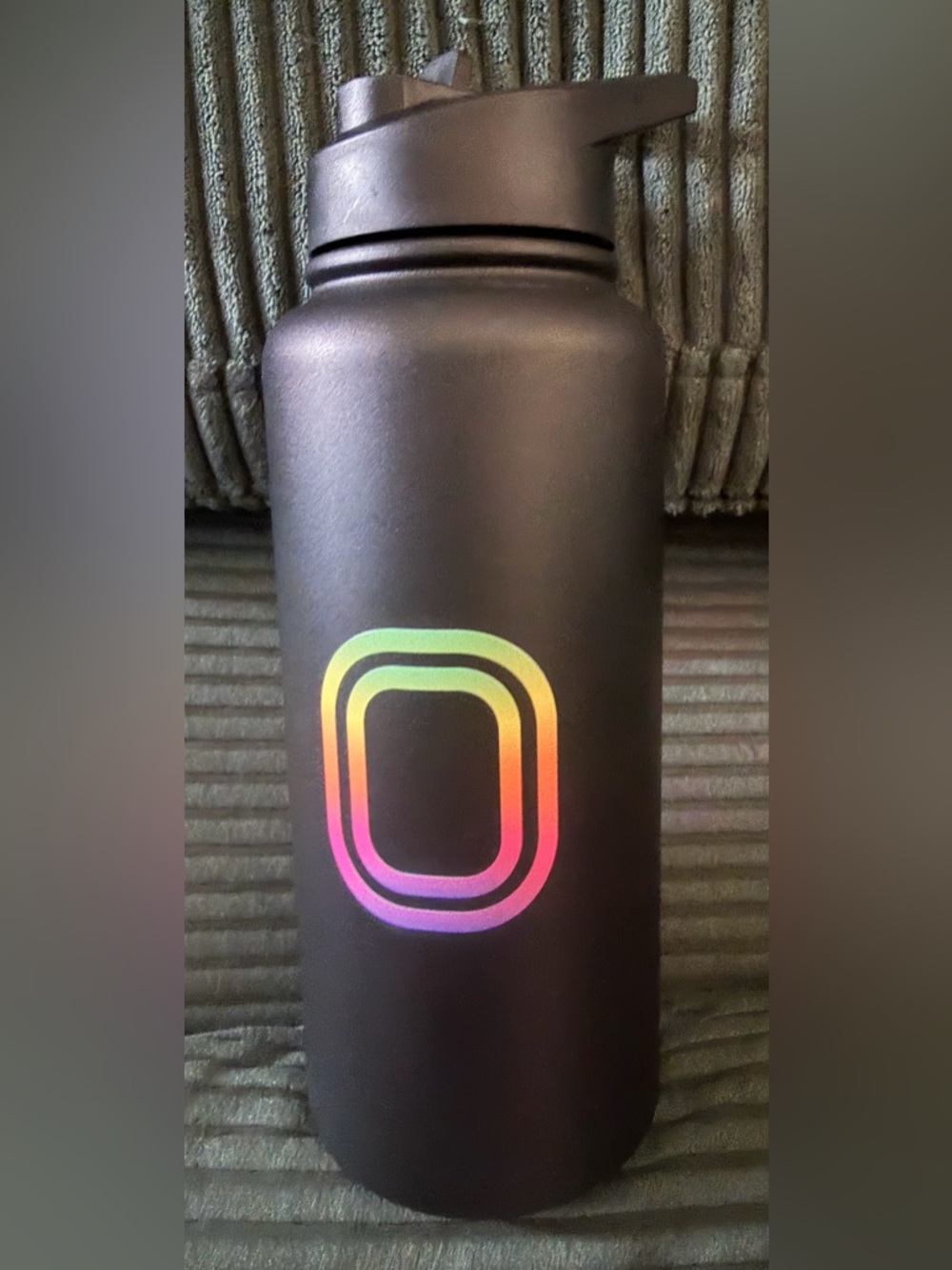 Overtime 30oz Vacuum Sealed Double Wall Water Bottle with Straw Top.
